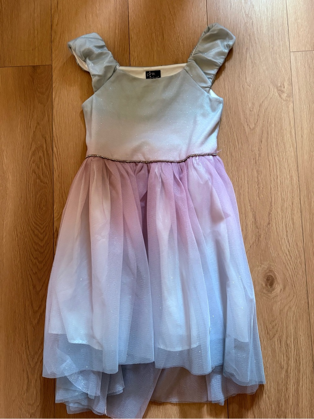 Sparkle Ombre Tulle Girls Dress - Pink to Lilac